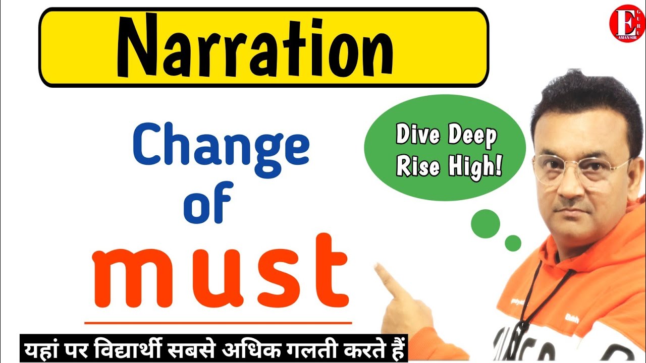 Narration | Rules of Narration | Change of Must In Indirect Speech | Direct and Indirect Speech |