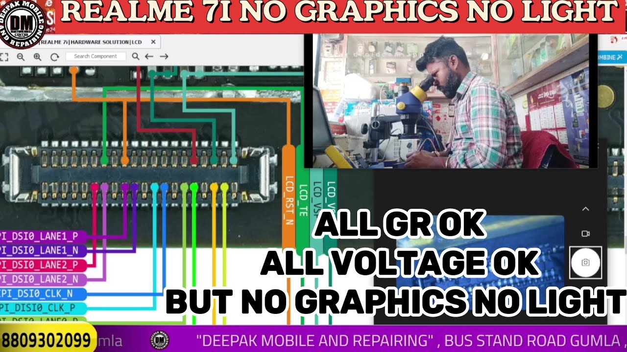 REALME 7i NO GRAPHICS NO LIGHT (ALL GR OK ALL VOLTAGE OK) LIVE REPAIR