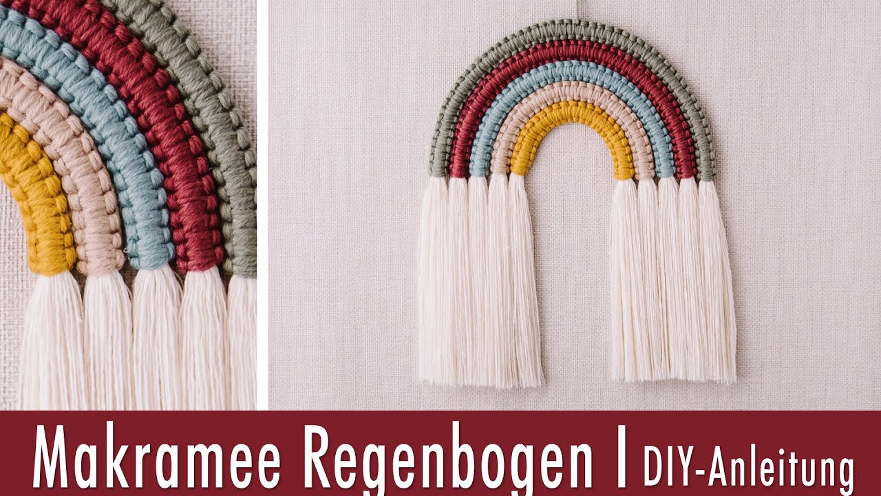 Makramee Regenbogen DIY | schnell gemacht und leicht anzupassen mit einfachem Baumwollgarn