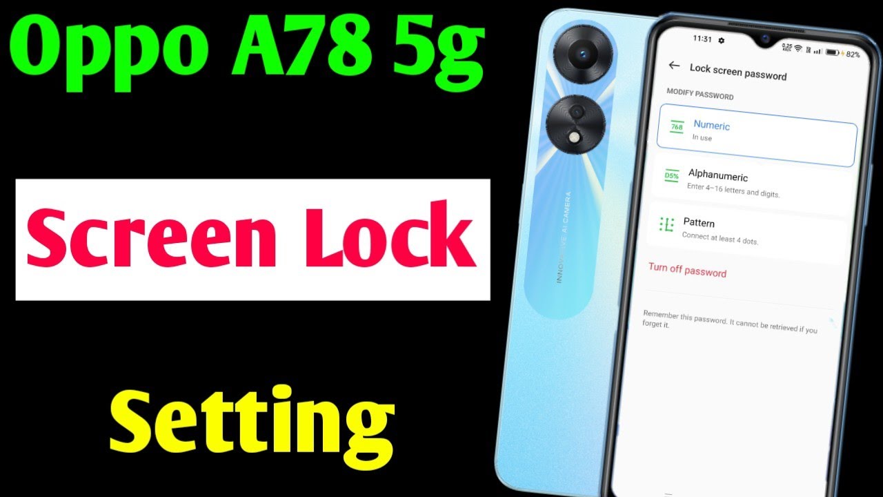 Oppo a78 5g me screen lock kaise kare | how to set screen lock Oppo a78 5g