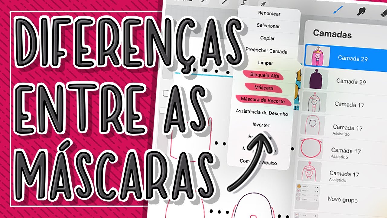 M&Aacute;SCARAS NO PROCREATE | DIFEREN&Ccedil;AS ENTRE BLOQUEIO ALFA, M&Aacute;SCARA DE RECORTE E M&Aacute;SCARA