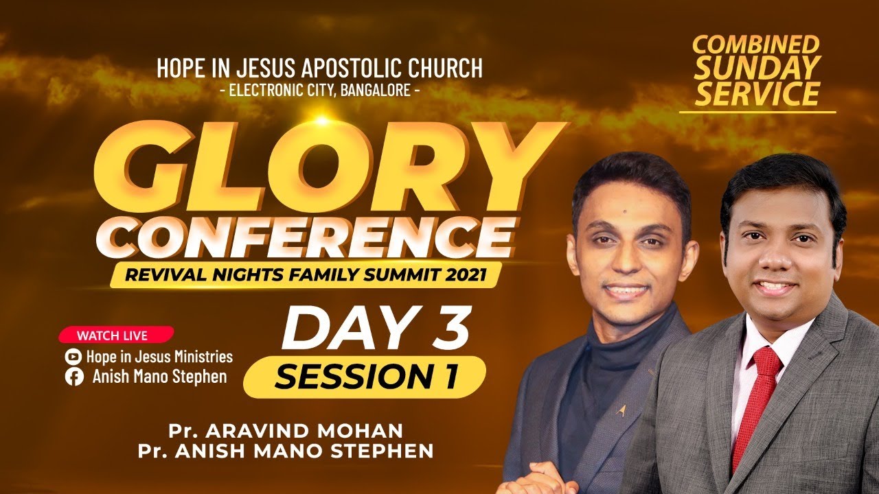 🔴 LIVE Sunday Service | Glory Conference | Day 3 Session 1 | Pr Aravind Mohan | Br Joe Ashok