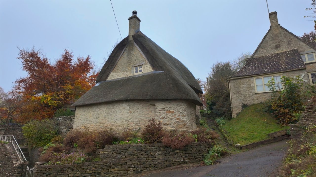 An Autumn Fairytale Cotswold Village with Chocolate Box Cottages in Winson