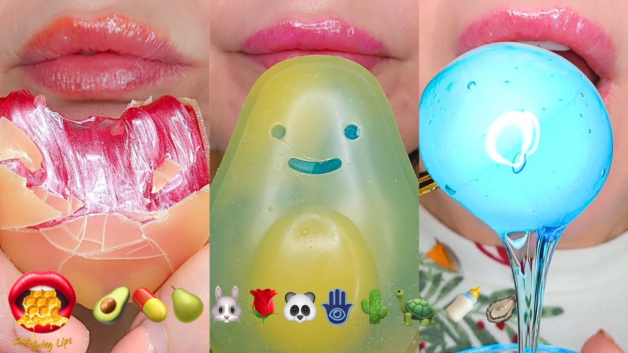 Emoji Food Challenge ASMR Satisfying WAX CANDY FONDANT Mukbang 먹방