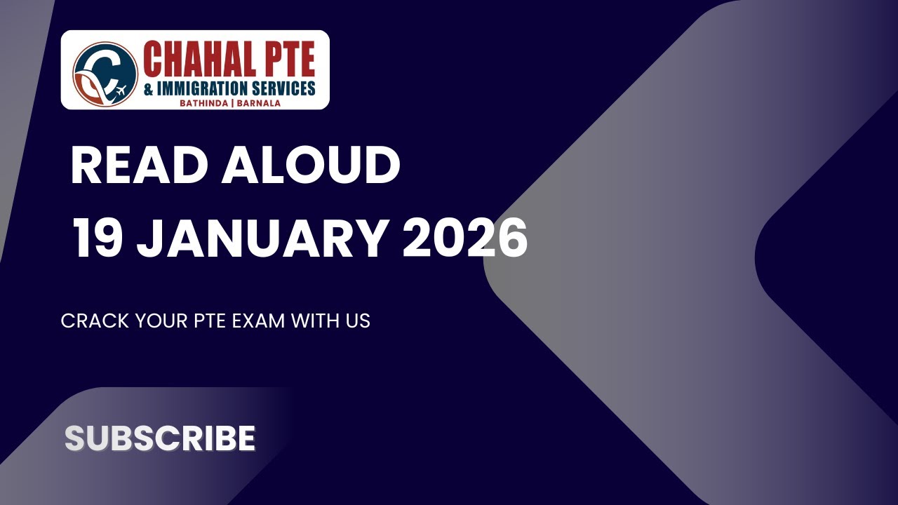 PTE READ ALOUD | 19 JANUARY 2026- Most Repeated | CHAHAL PTE