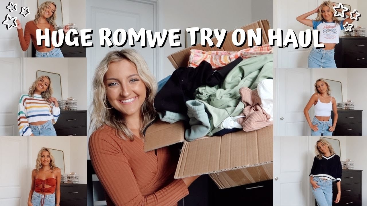 *THE BEST* ROMWE TRY ON HAUL FALL 2021 // back to school tees, going out tops, fall basics