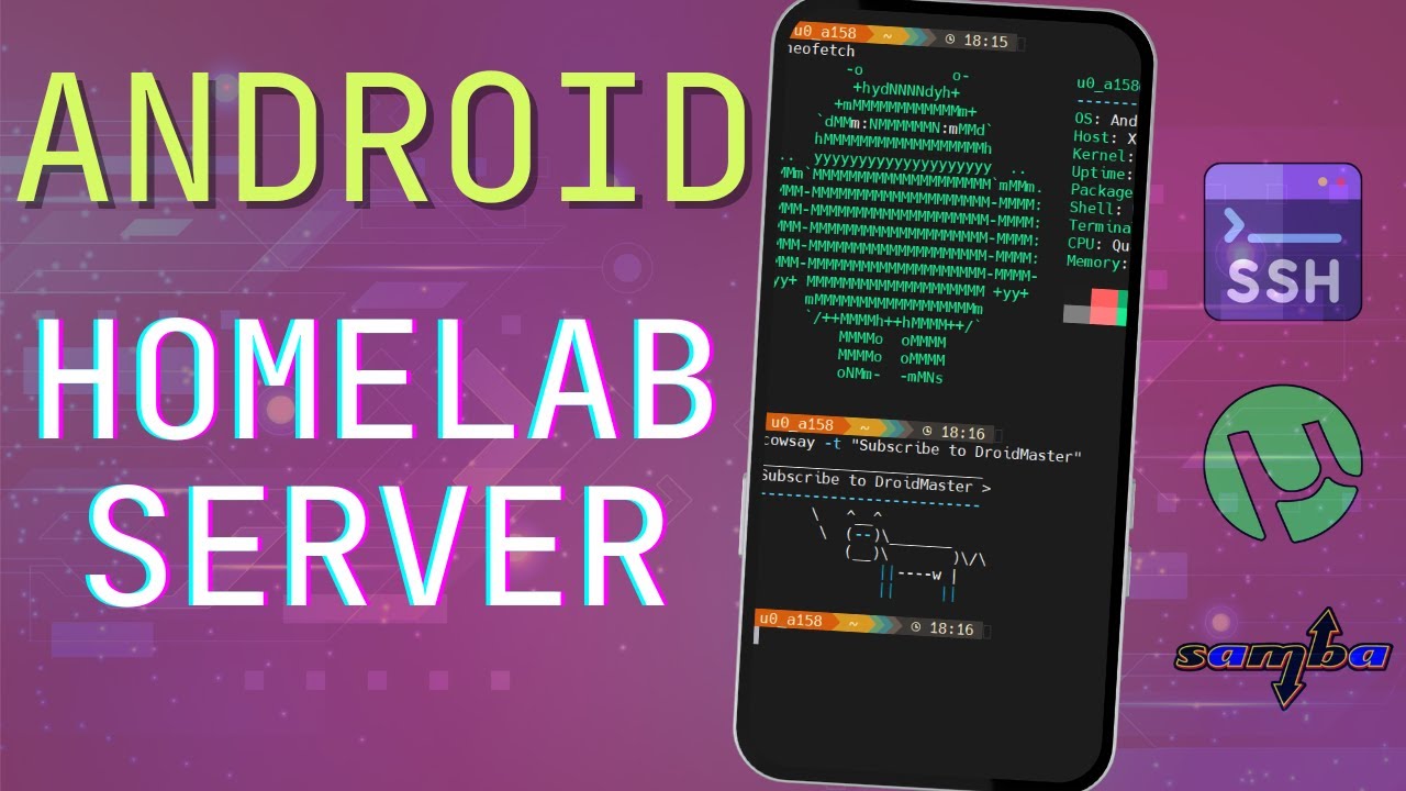 DIY HomeLab SERVER using your ANDROID device: SSH & NAS Server