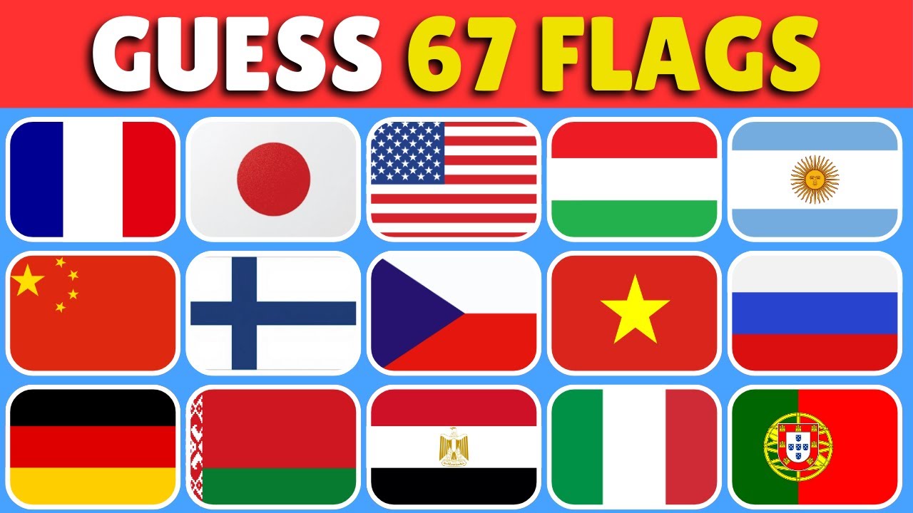 Guess the Country by The Flag (67 Flags) 🚩🤔 | World Flags Quiz