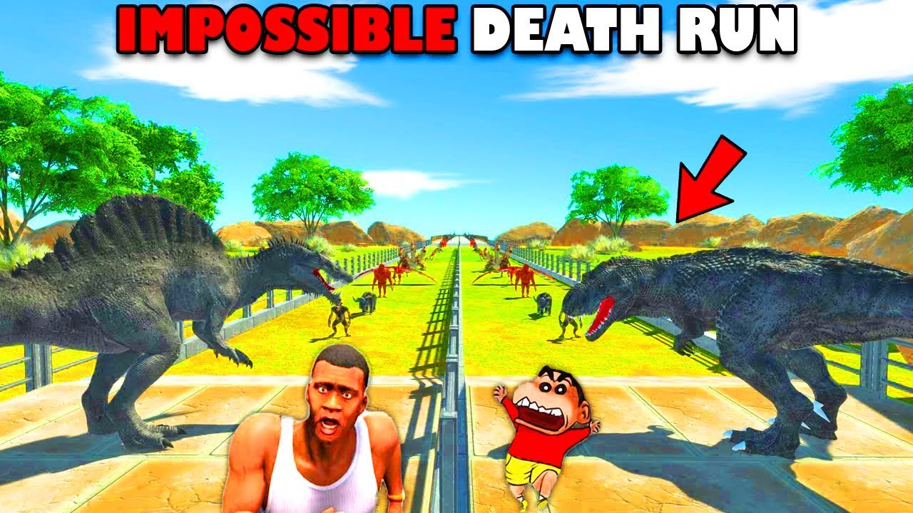 SHINCHAN and CHOP DEATH RUN vs AMAAN in Animal Revolt Battle Simulator Dinosaur Game in Hindi