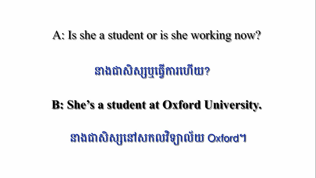 English Conversation Sentences ប្រយោគសន្ទនាអង់គ្លេស