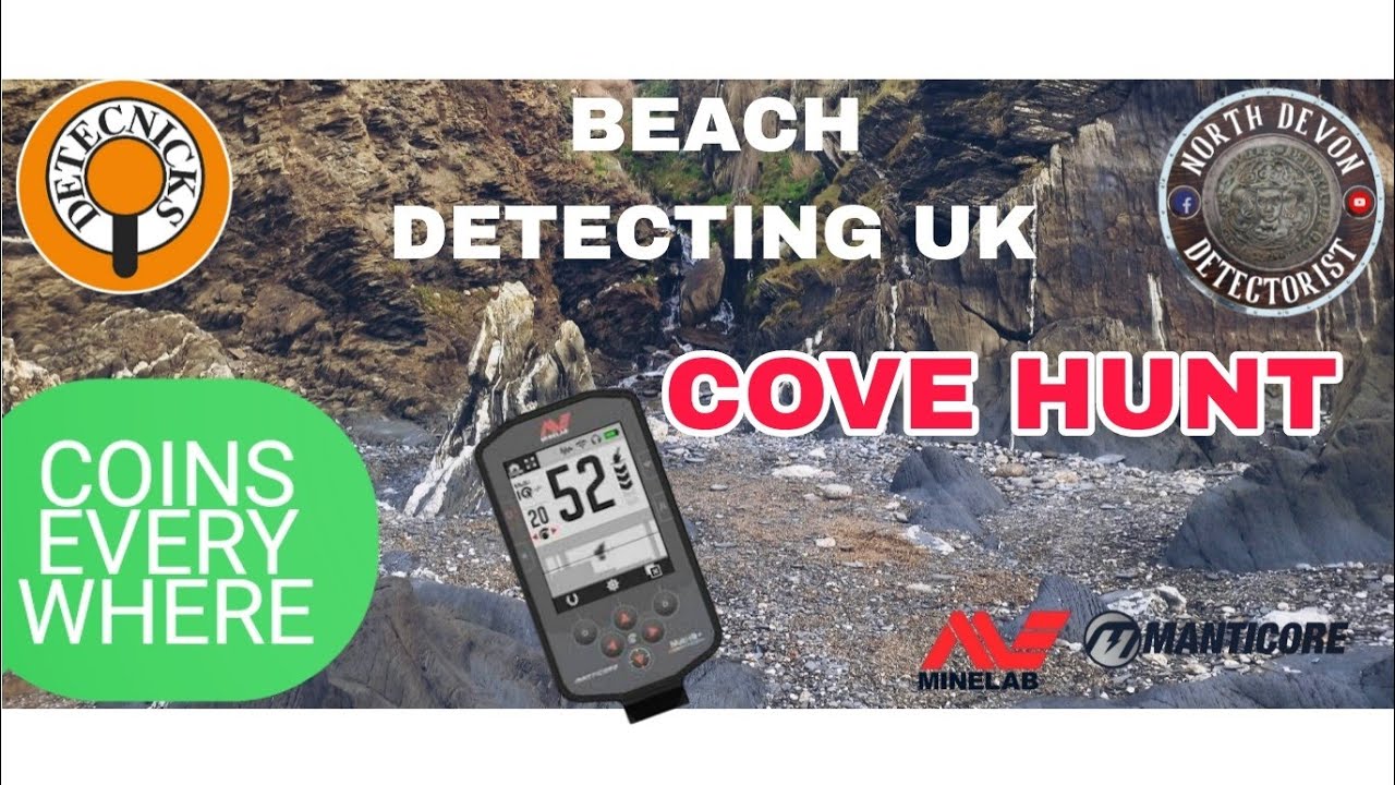 BEACH DETECTING UK - MINELABMANTICORE - COINS EVERYWHERE - COVE HUNT #detectnicks