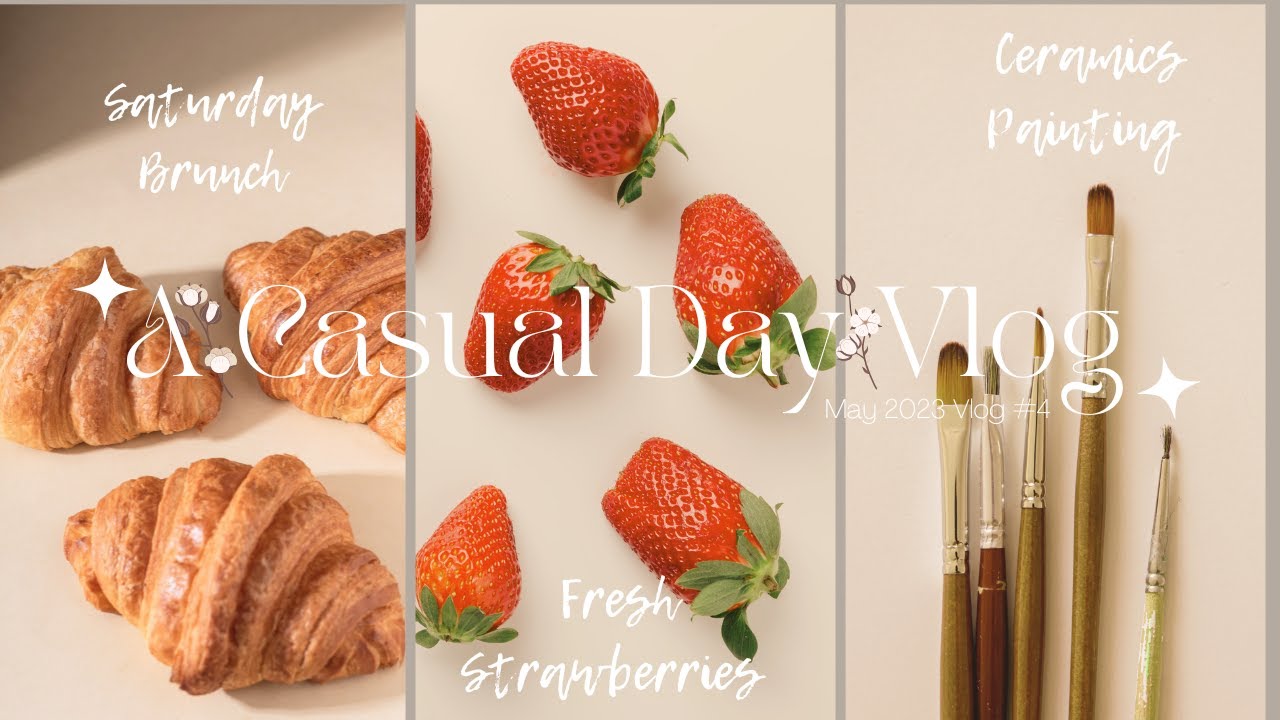 A Casual Day Vlog 🌸 | Aesthetic & Chill Weekend, cute brunch, ceramics painting, nighttime routine