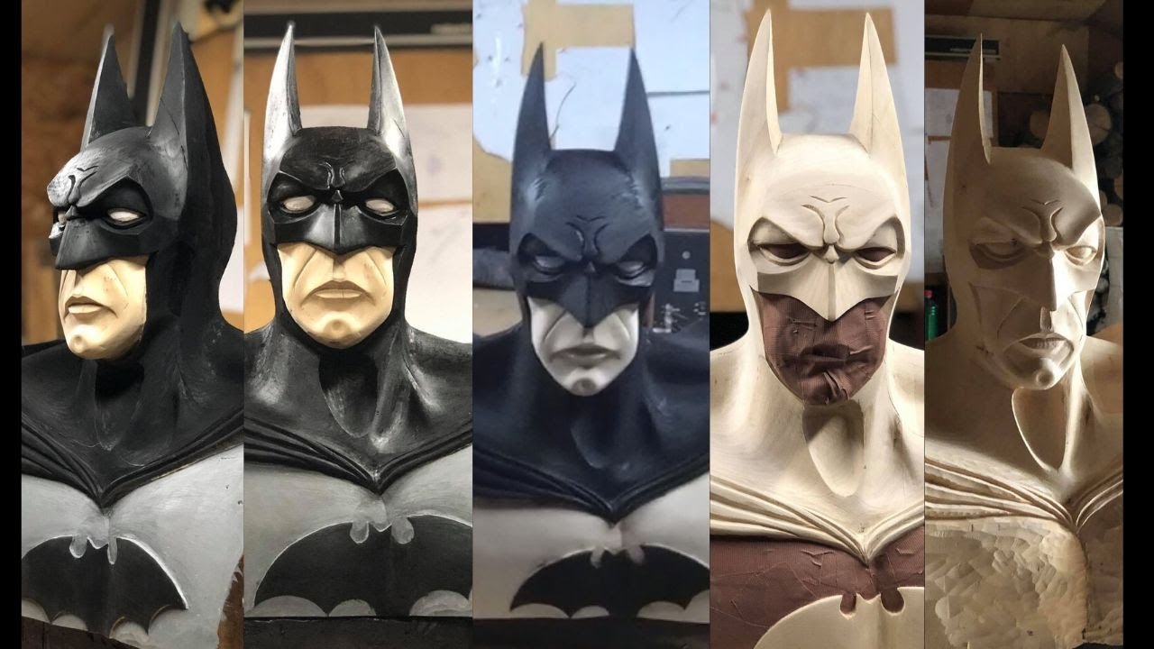 Batman sculpted from lime wood