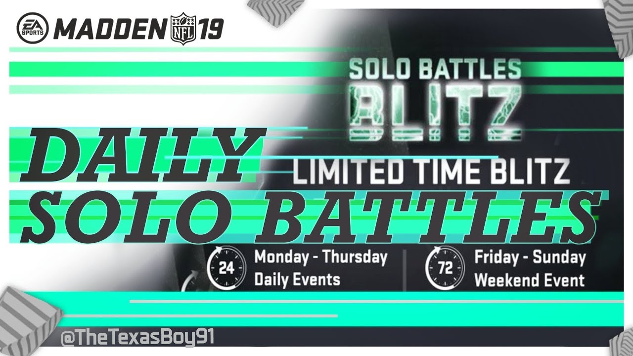 Daily Solo Battle Blitz IS OP!!! 450K Coins Made | Madden 19 Ultimate Team