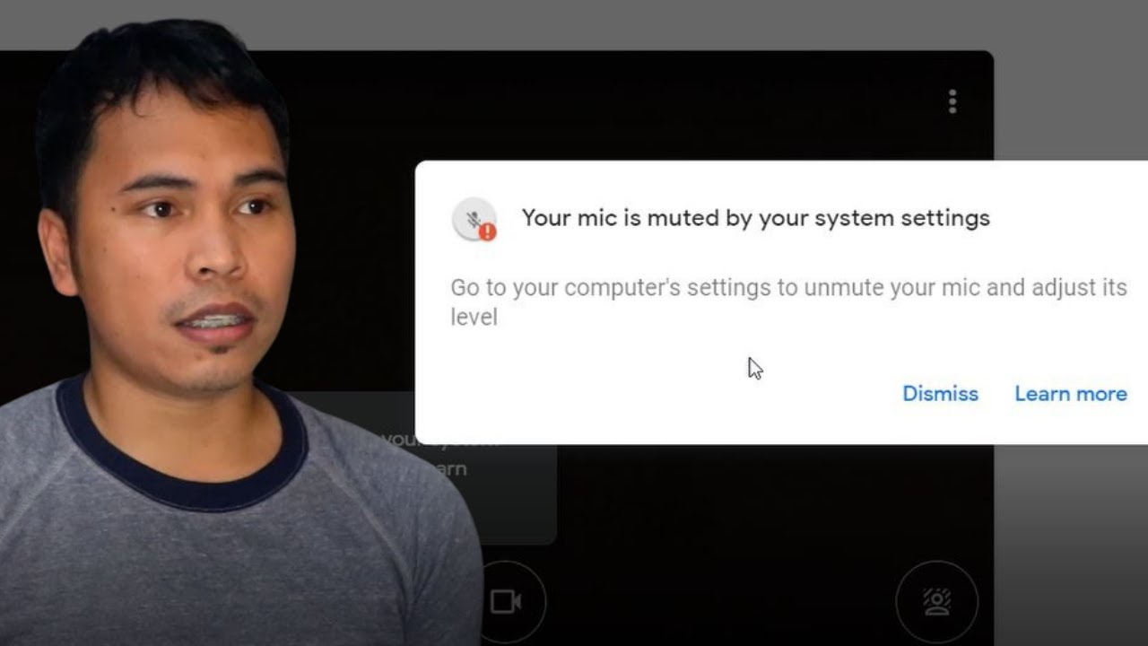 Your mic is muted by your system settings google meet error how to fix