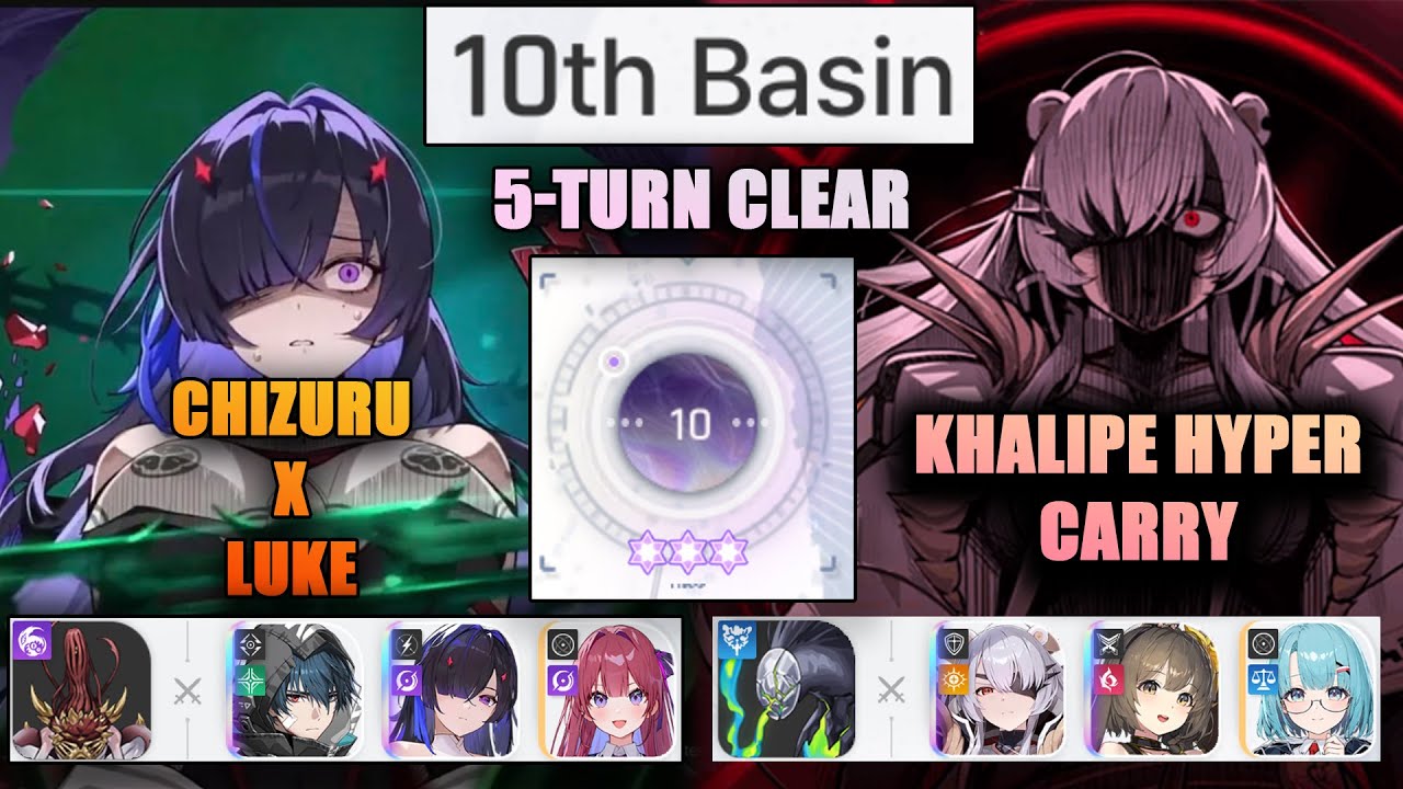 Chizuru + Luke / Khalipe Carry 5-turn Clear | New 10th Basin | Chaos Zero Nightmare CZN