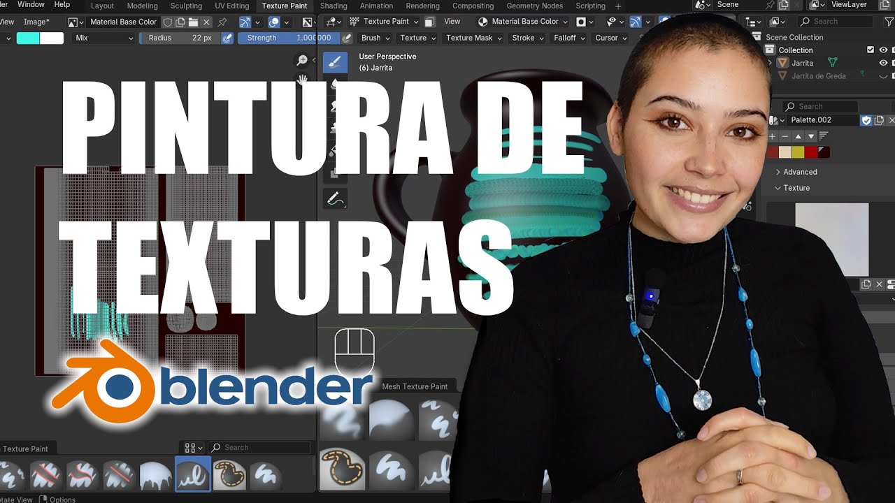 Pintar Texturas y Crear Pinceles | Curso de Blender 4.4 | Parte 9