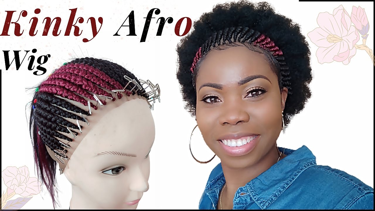 DIY  I  AFRO BRAIDS WIG CAP  I  EASY TO MAKE  I   HALF BRAIDS AND HALF AFRO 👩🏾‍🦱