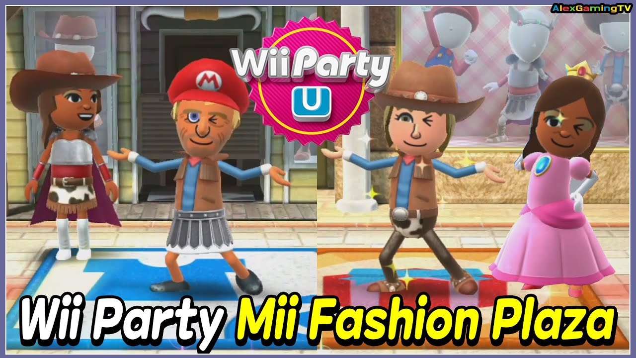 Wii Party U - Mii Fashion Plaza (Beginner Com)🎵Alex vs Adrien vs Haruka vs Anna | AlexGamingTV