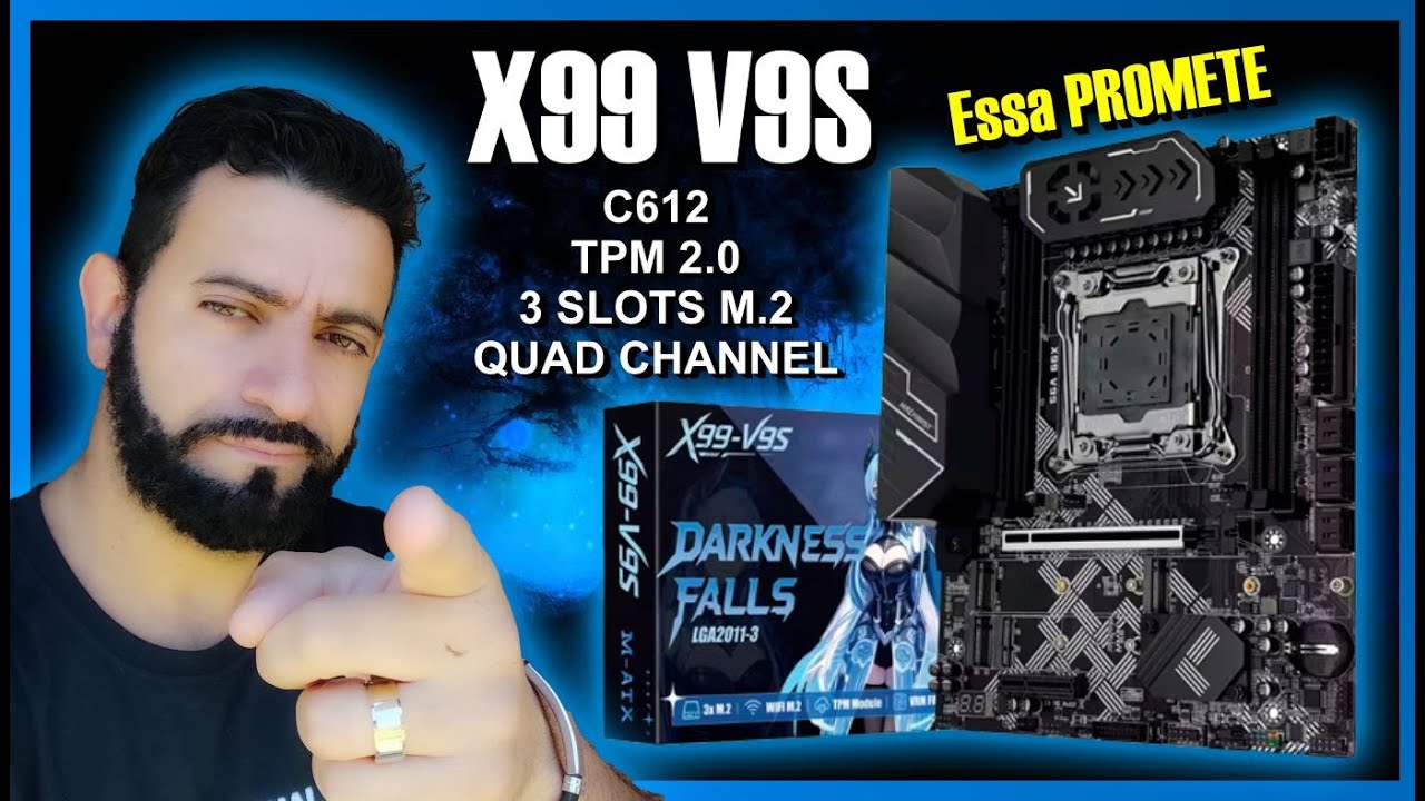 MAIS UMA X99 - MACHINIST V9S - CHIP C612, QUAD CHANNEL, 3 SLOTS M 2 E MUITO MAIS !!!