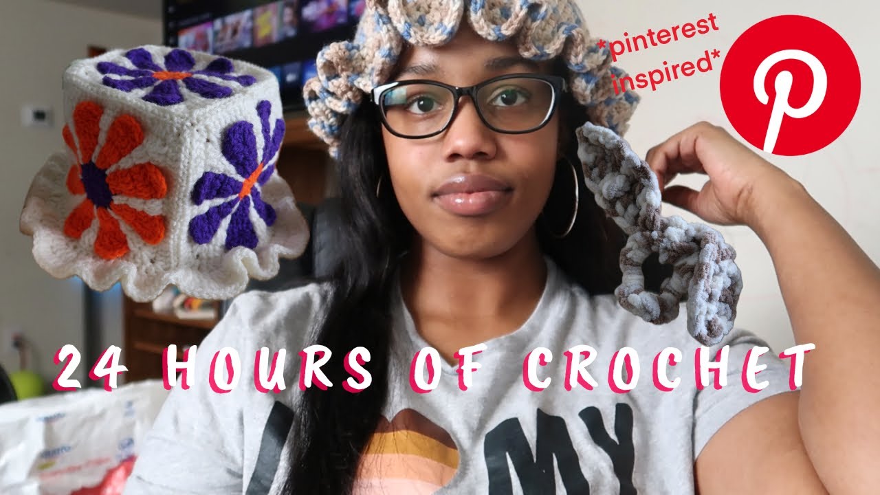 Crocheting My PINTEREST Board for 24 Hours ! *how much can I crochet in 24 hours??*