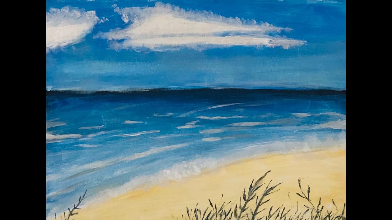 BRZO SLIKANJE AKRILOM NA PLATNU - SPEED-PAINTING ACRILIC BEACH THEME