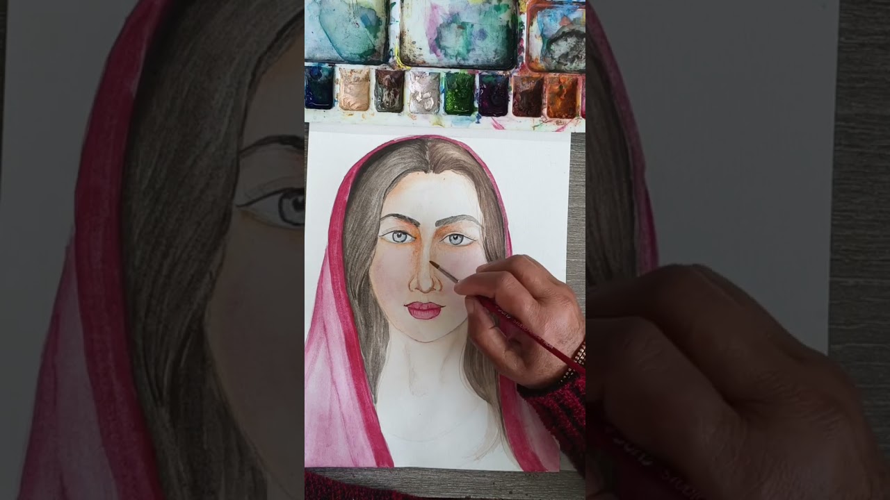 Easy Watercolor Face Painting for Beginners || nirmalarthouse ||