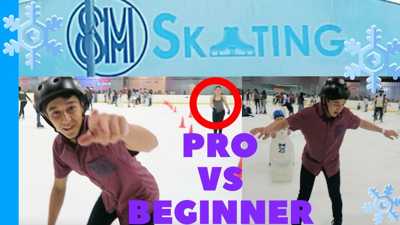 Ice skating Rink Mall Of Asia (MOA) Pro Vs. Beginner | Joe Johnson