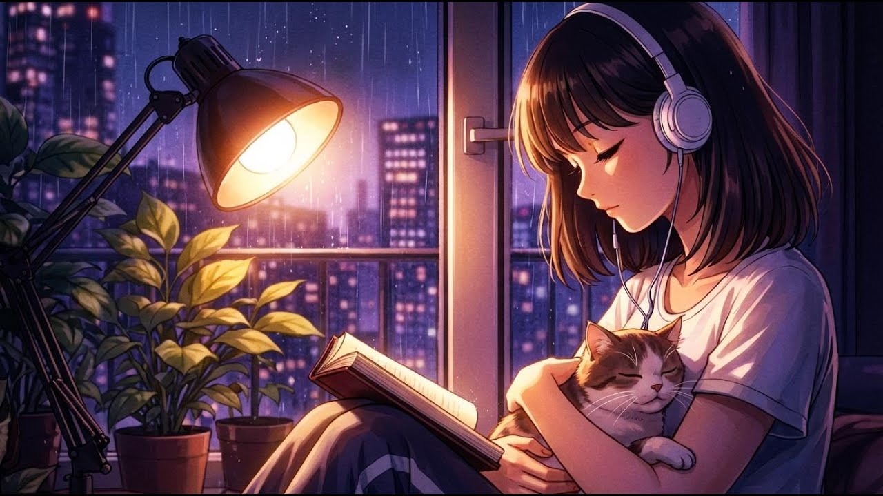 Night at the Window 🌃 Anime Rain Ambience for Focus & Relaxation