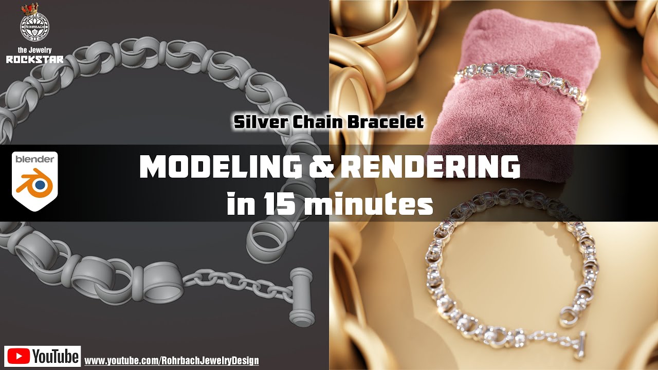 Учебное пособие по моделированию и рендерингу 3D-серебряного браслета-цепочки с помощью Blender 3.4
