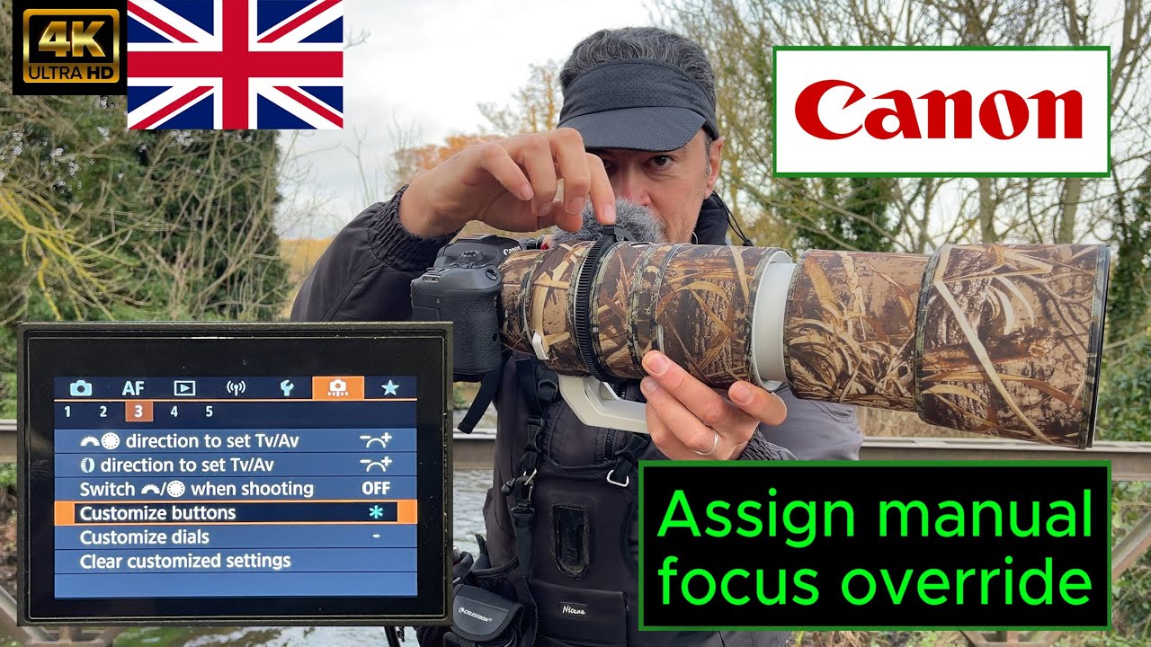 Canon RF 200-800mm Manual Focus Override Trick. Assign Customise Buttons. R7. 4K.