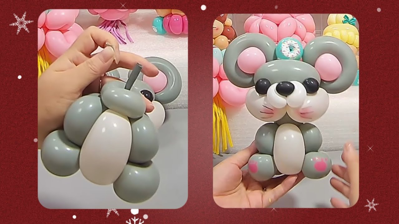 Step-by-Step Guide To Making Balloon Animal: Gray Mouse | MeyiaArtBalloon #balloondecorationideas