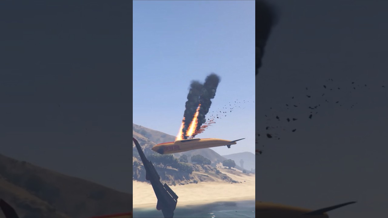Airplane fell into sea #automobile #aviation #airplane #gtav #landing #crash #shortsfeed #shorts