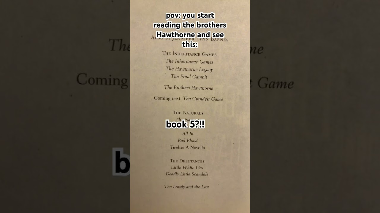POV: you see this when you start reading the brothers Hawthorne #booktok #theinheritancegames