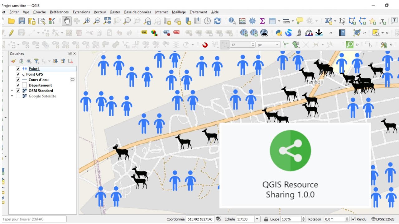 🔴 QGis : Bibliothèque Symboles SVG du Plugin QGIS Resource Sharing | Ajouter tous les Symboles SVG