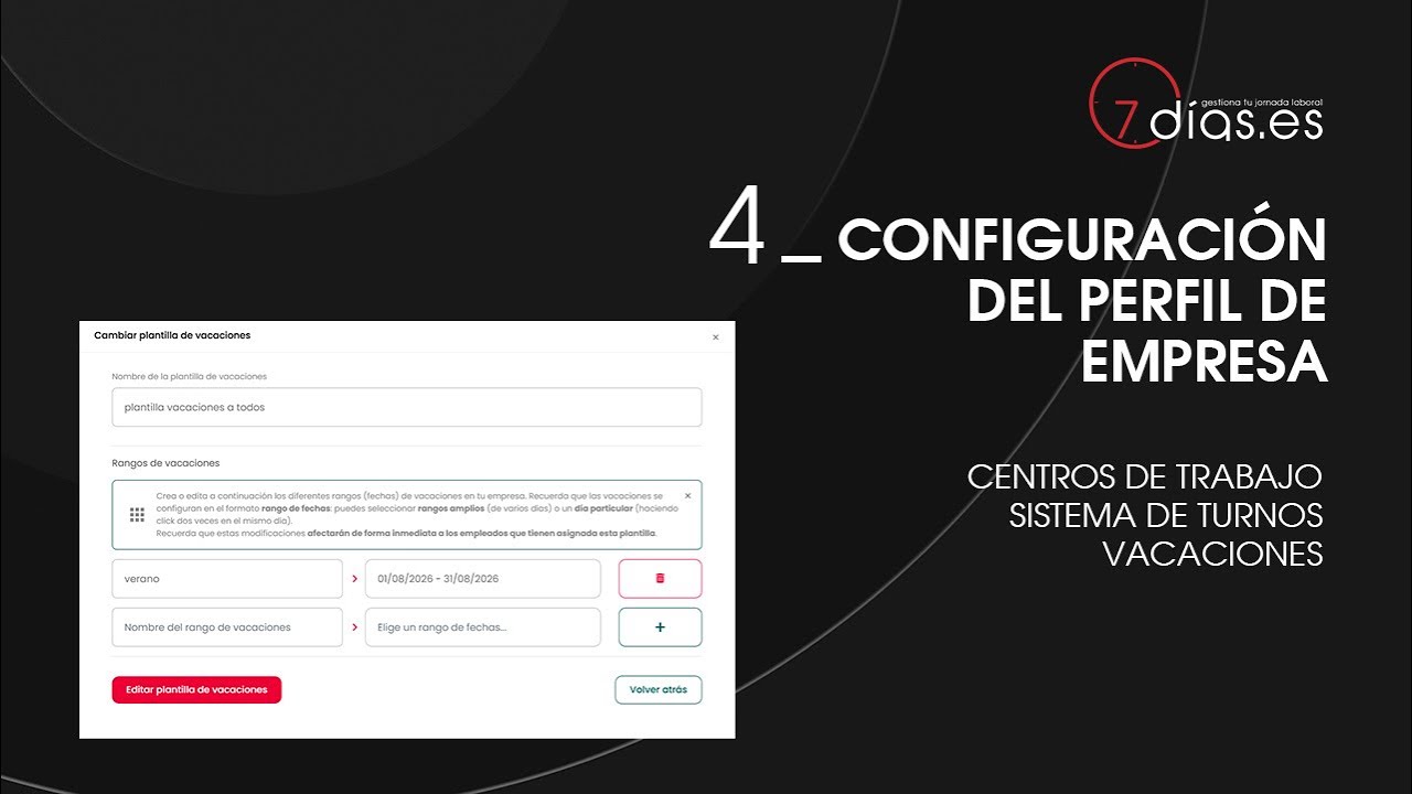 Gestionar turnos, vacaciones y centros de trabajo en 7dias.es