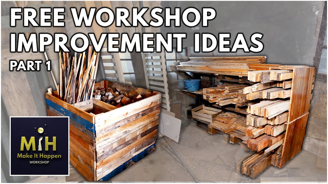 Free Workshop Improvement Ideas - Part 1 - Shop Organization, Sorting Wood Rack, Scrap Wood Storage