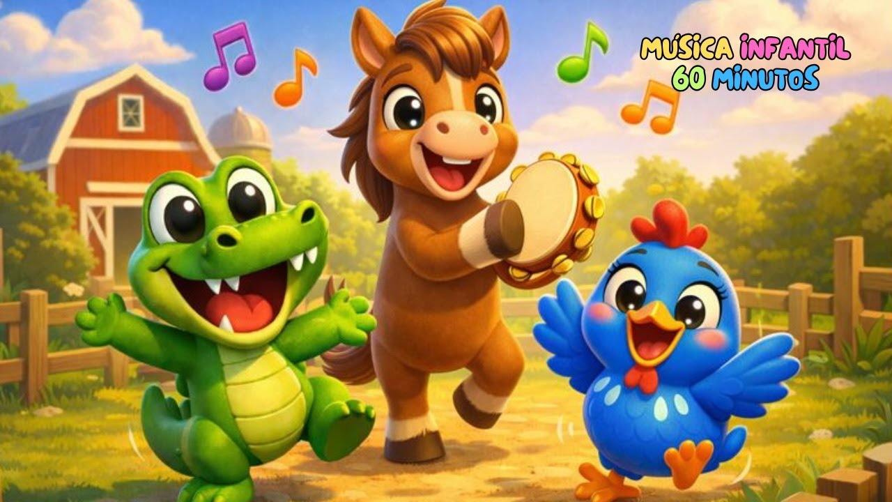 Jacaré, Pocotó, Galinha Pintadinha e os Animais da Fazenda Divertida | Música Infantil para Brincar