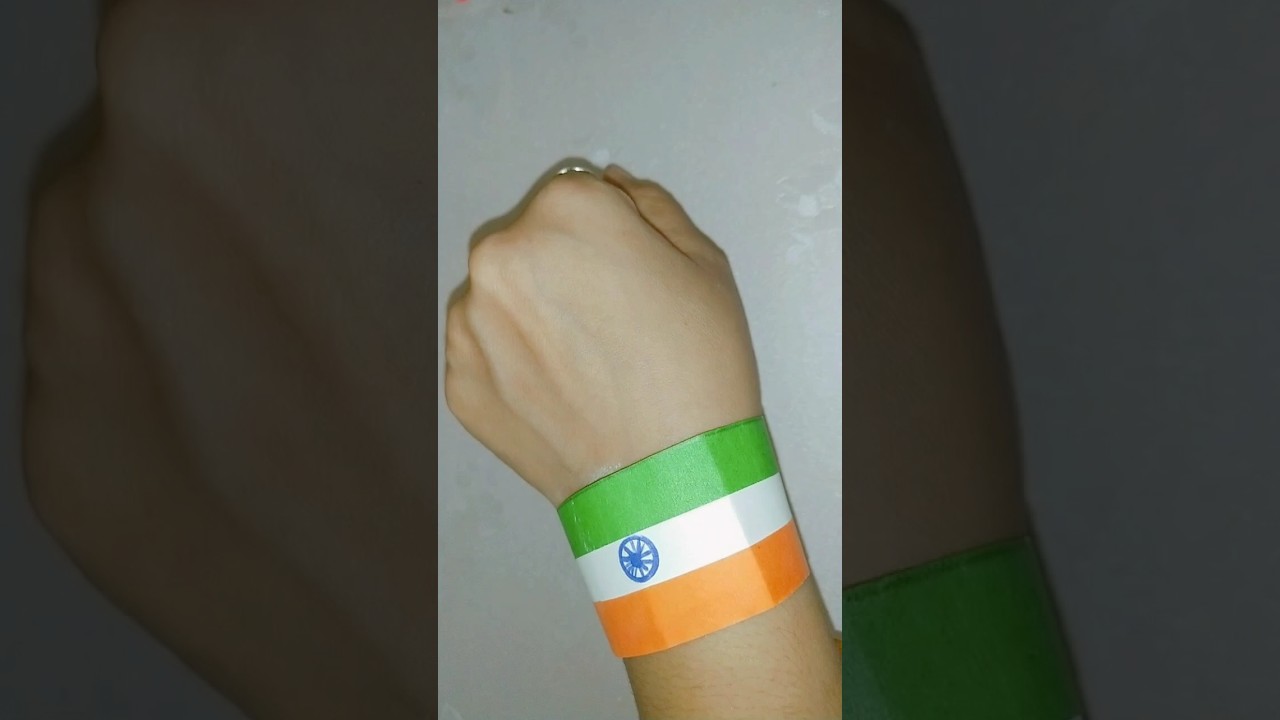 Tricolour wristband making for Independence Day | tricolour wristband #shorts #diy #craft