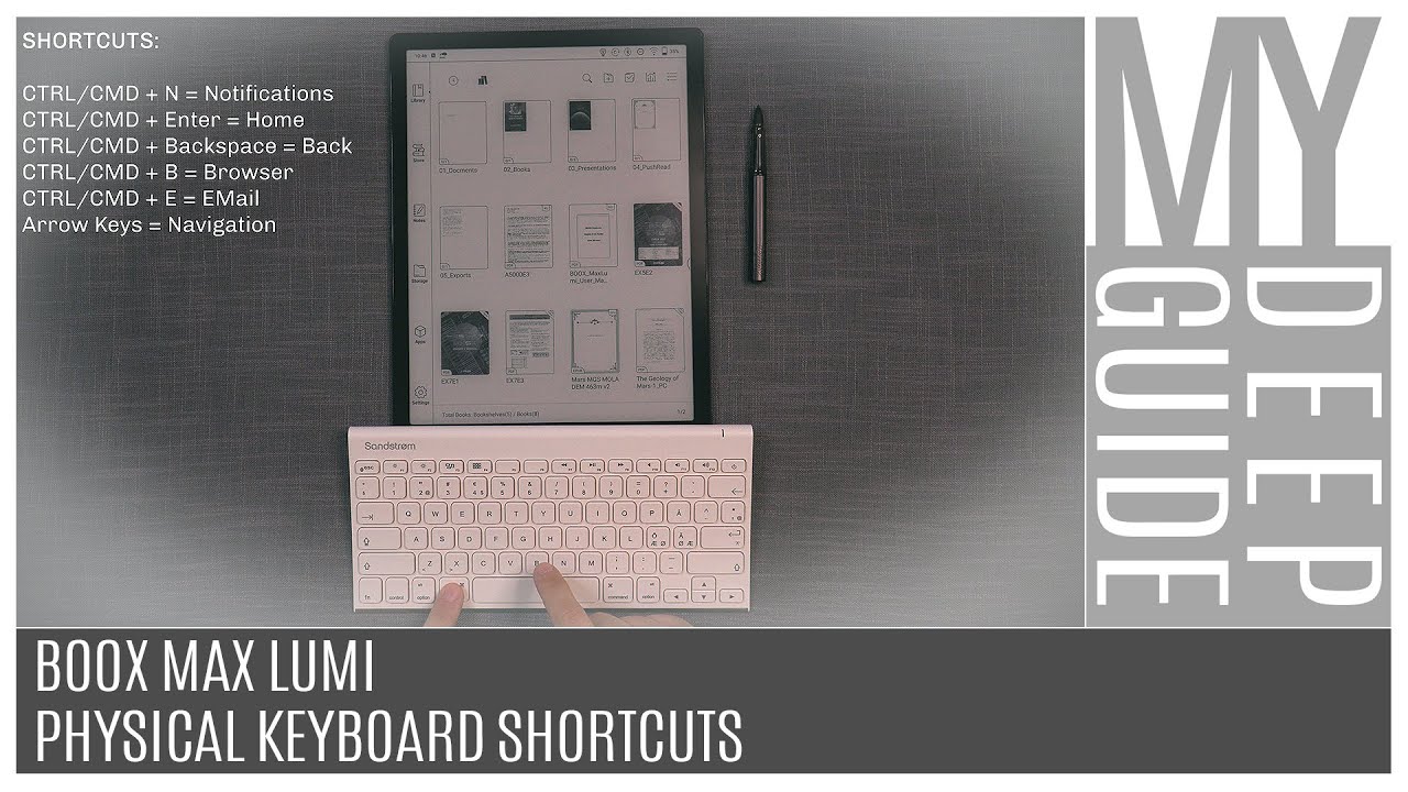 Boox Max Lumi: Physical Keyboard Shortcuts