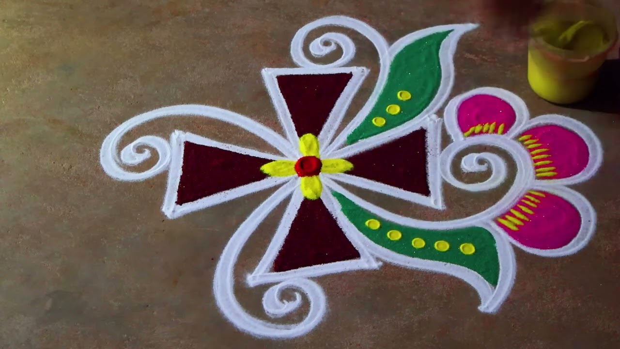 Karthigai deepam 🌹special lotus flowers pooja kolam 🌹3*1 Karthika masam 🌹pandaga muggulu