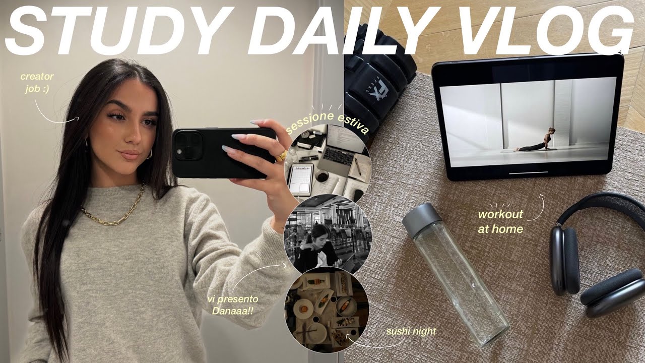 STUDY VLOG 🍵 sessione estiva, metodo di studio, workout a casa, sushi night e vi presento Dana!