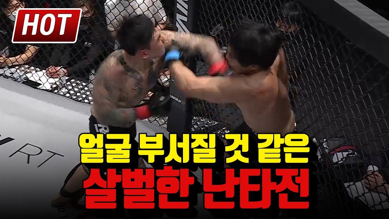 ※충격주의※얼굴 부서질 것 같은 살벌한 난타전!(급식짱 이한용) A series of brutal, face-breaking attacks!
