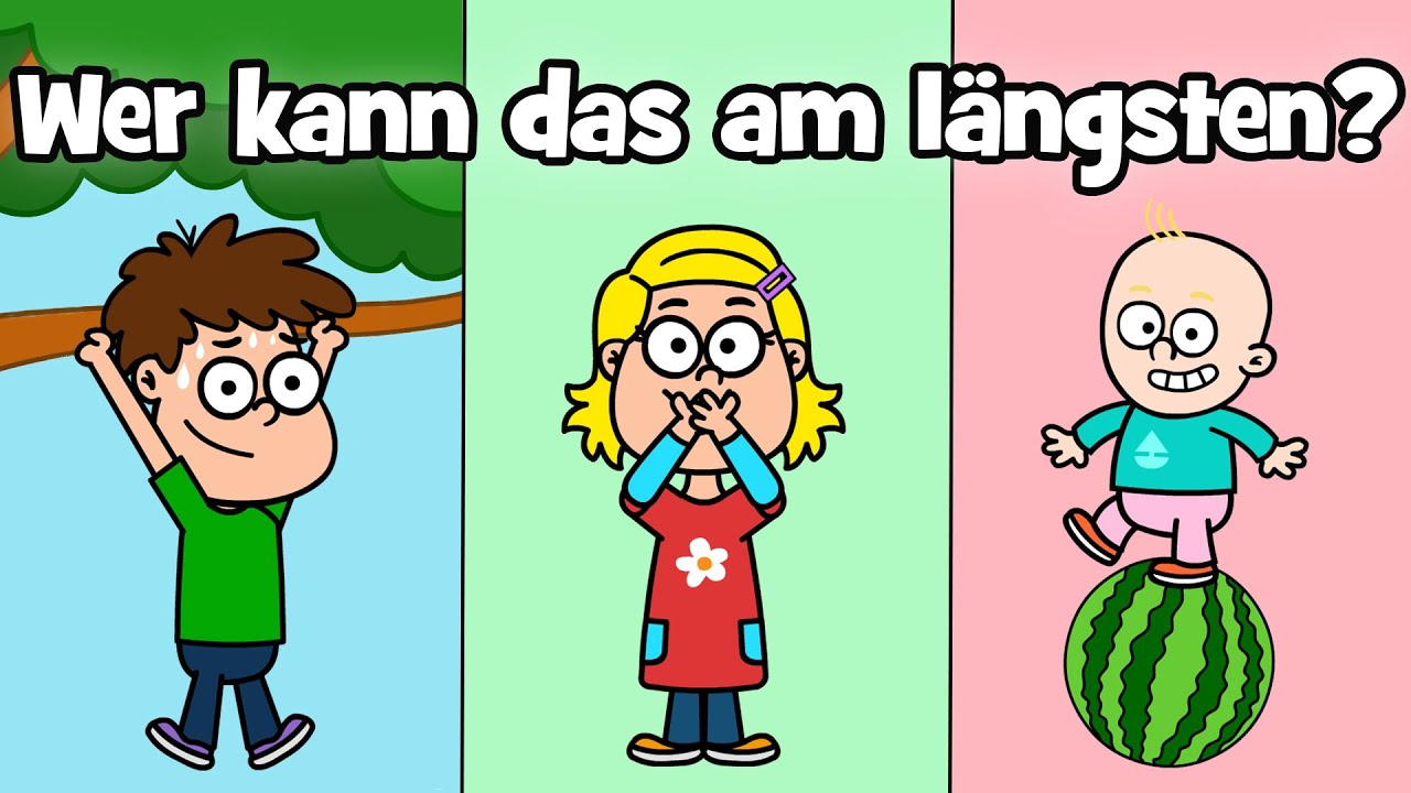 ♪ ♪ Kinderlied Mitmachlied - Wer kann das am längsten? - Hurra Kinderlieder