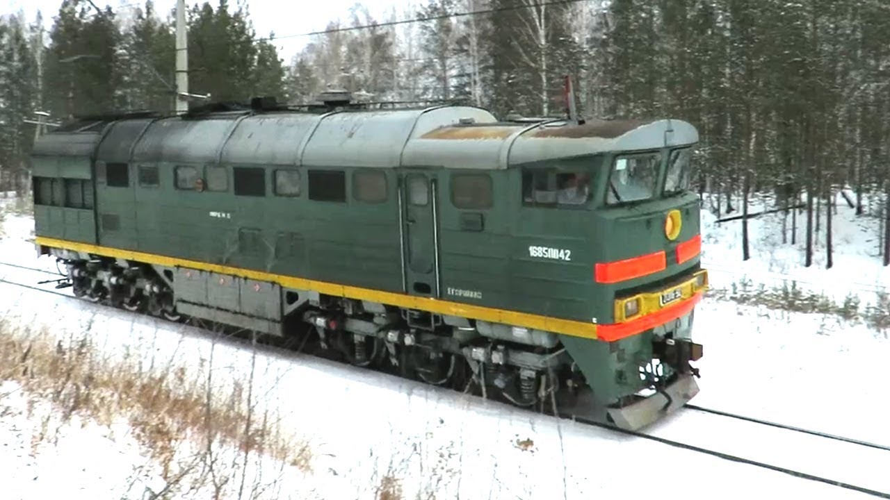 Секция тепловоза 2ТЭ116 - 502 на перегоне