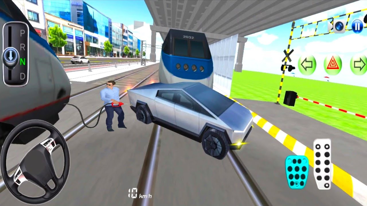 New EV Car Tesla Cybertruck VS Bullet Train Racing - 3D Driving Class 2026  - best Android Gameplays