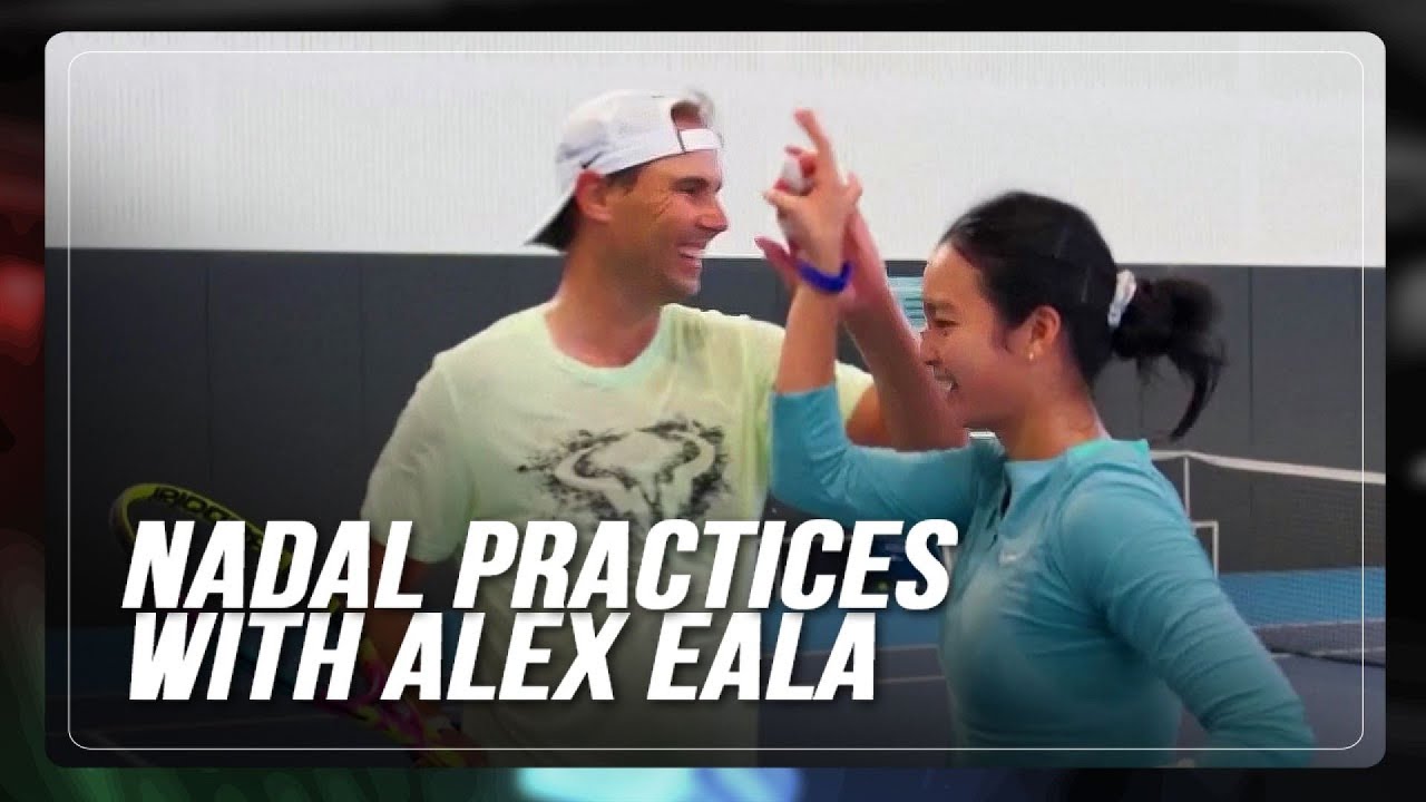 WATCH: A year after retirement, Nadal returns to court, practices with Alex Eala | ABS-CBN News