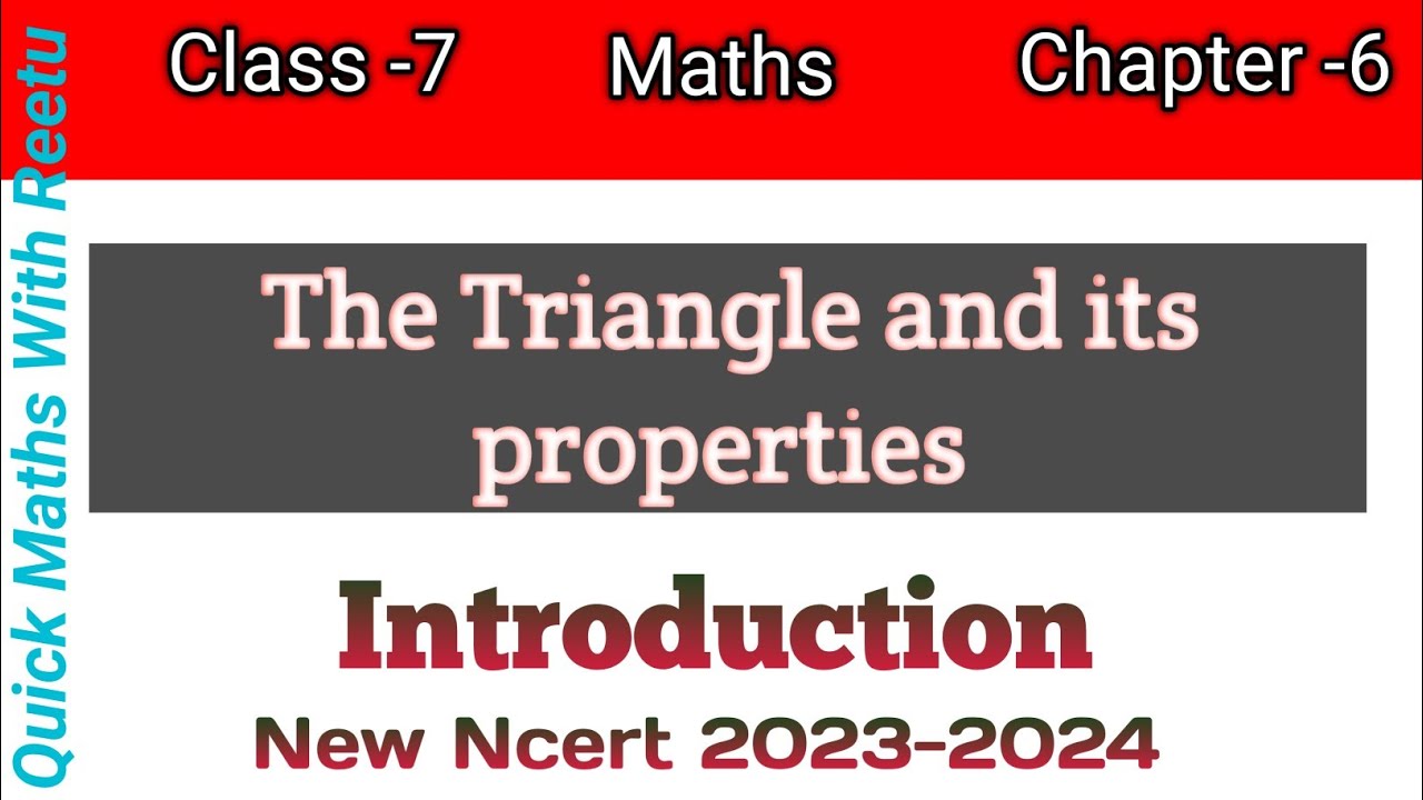Class 7 Maths| chapter -6 | The Triangle and its properties|Introduction