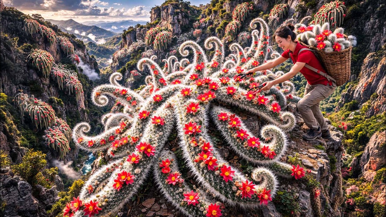 UNBELIEVABLE! Giant Flowering Cliff Cactus Worth Thousands of Dollars 😱💰 | Survival Harvest