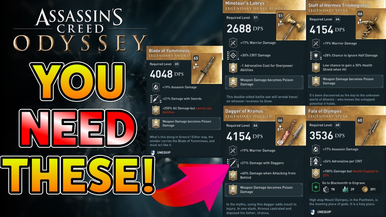 ТОП-5 видов оружия в Assassin's Creed Odyssey (и как их получить)